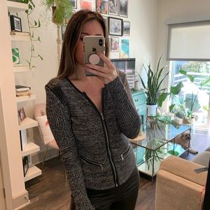 H&M Zip Up Jacket with Leather Detail